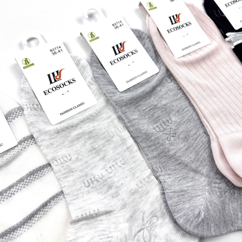 Жіночі короткі бамбукові шкарпетки комплект 5 пар Ecosocks