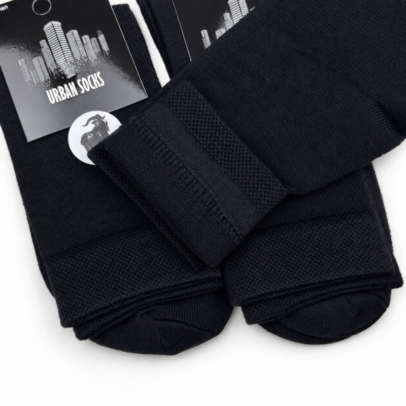 Чоловічі кашемірові високі шкарпетки чорні Urban Socks