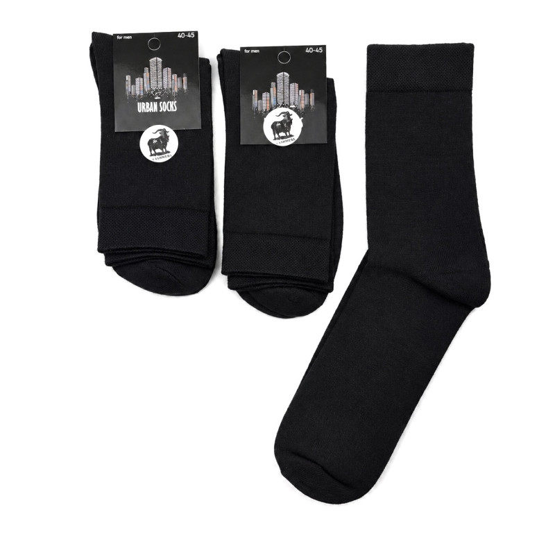 Чоловічі кашемірові високі шкарпетки чорні Urban Socks